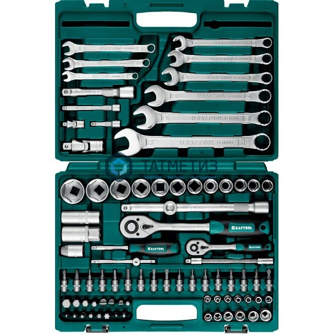 Набор инструментов, 1/2", 1/4", пластиковый кейс 82 предметов, KRAFTOOL X-Drive -  магазин «ТАТМЕТИЗ»