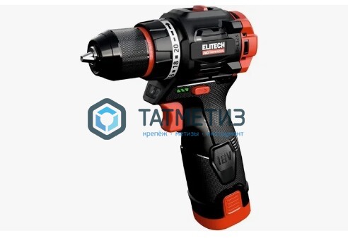 Дрель-шуруповерт 20 В, CD 20SL2 бщет, 60 Нм, 2х2.0Ач, ELP, БЗП-13мм, кейс, ELITECH -  магазин «ТАТМЕТИЗ»