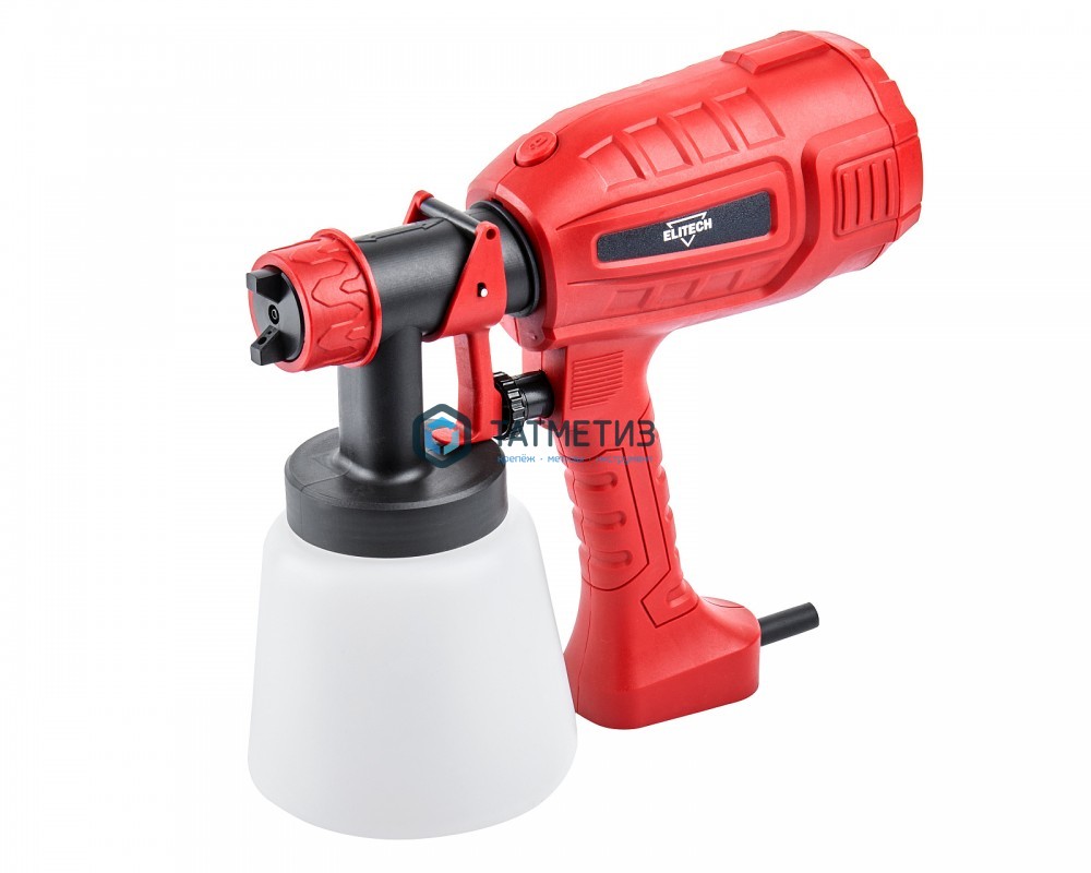 Краскопульт электрич, ELITECH (ДМ), HVLP, 0.8л, 500мл/мин, вяз.краски 40 DIN/сек, сопло 2,5мм, 450Вт -  магазин крепежа «ТАТМЕТИЗ»