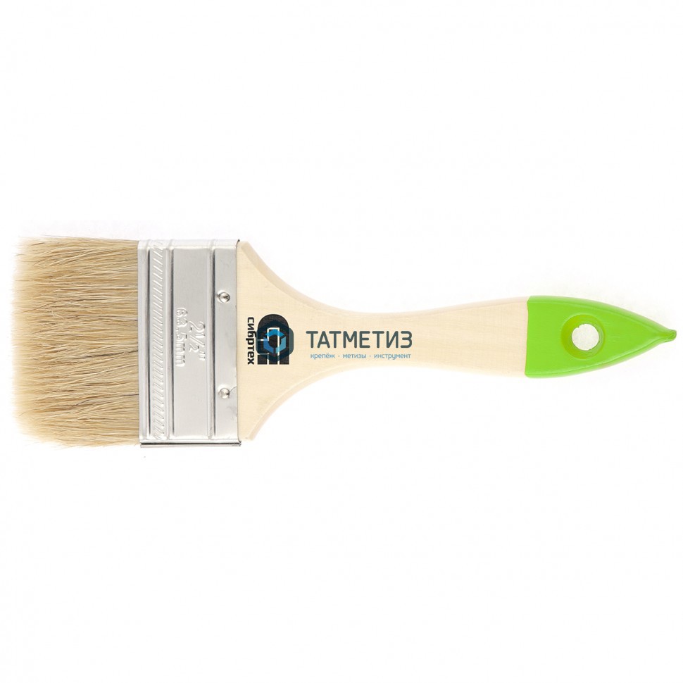 Кисть плоская 63мм, натуральная щетина, деревянная ручка // Сибртех | «ТАТМЕТИЗ» Кисть плоская 63мм, натуральная щетина, деревянная ручка // Сибртех - магазин «ТАТМЕТИЗ»