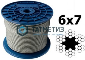Трос стальной оц. 6 мм DIN 3055 (200 м/бух)* ГЦ | «ТАТМЕТИЗ» Трос стальной оц. 6 мм DIN 3055 (200 м/бух)* ГЦ - магазин крепежа «ТАТМЕТИЗ»