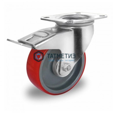 Колесо большегрузное ПОЛИУРЕНТАН поворотное с тормозом d 100 мм | «ТАТМЕТИЗ» Колесо большегрузное ПОЛИУРЕНТАН поворотное с тормозом d 100 мм - магазин крепежа «ТАТМЕТИЗ»