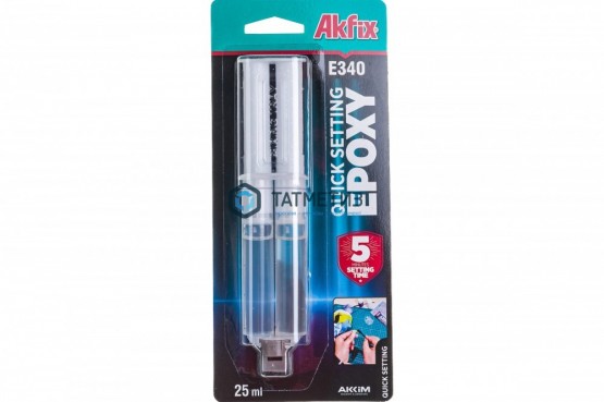 Клей эпоксидный быстро твердеющий Akfix Е340 25 мл (12) | «ТАТМЕТИЗ» Клей эпоксидный быстро твердеющий Akfix Е340 25 мл (12) - магазин крепежа «ТАТМЕТИЗ»