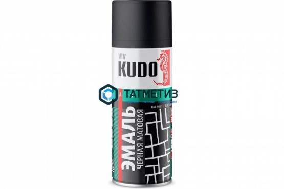 Краска аэроз. KUDO 520 мл. №1002  ЧЕРНАЯ матовая RAL 9005 -  магазин крепежа «ТАТМЕТИЗ»