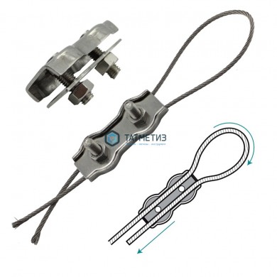 Зажим для троса DUPLEX  4мм A4 -  магазин крепежа «ТАТМЕТИЗ»