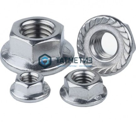 Гайка с фланцем DIN 6923, оц М5 (1000 шт/уп) TK | «ТАТМЕТИЗ» Гайка с фланцем DIN 6923, оц М5 (1000 шт/уп) TK - магазин крепежа «ТАТМЕТИЗ»