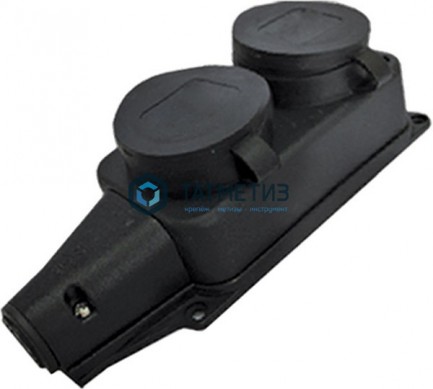 Колодка удлинителя 2-м каучук, однофазная с заглушками UNIVersal | «ТАТМЕТИЗ» Колодка удлинителя 2-м каучук, однофазная с заглушками UNIVersal - магазин крепежа «ТАТМЕТИЗ»