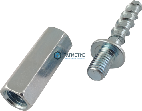Анкер-шуруп по бетону 6х35мм, PNB, с нар. резьбой М8, с удл. гайкой М8/10 Белый цинк (50 шт/уп) | «ТАТМЕТИЗ» Анкер-шуруп по бетону 6х35мм, PNB, с нар. резьбой М8, с удл. гайкой М8/10 Белый цинк (50 шт/уп) - магазин крепежа «ТАТМЕТИЗ»