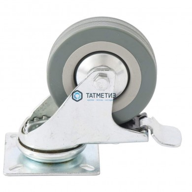 Колесо  поворотное с тормозом d-75мм, крепление  платформенное // СИБРТЕХ -  магазин крепежа «ТАТМЕТИЗ»