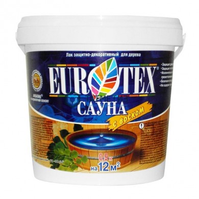 Лак защитный для дерева Eurotex-Сауна 0,9 кг-./6 | «ТАТМЕТИЗ» Лак защитный для дерева Eurotex-Сауна 0,9 кг-./6 - магазин крепежа «ТАТМЕТИЗ»