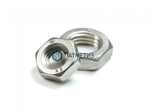 Гайка шестигранная низкая ДИН 439 А2 BM 8 | «ТАТМЕТИЗ» Гайка шестигранная низкая ДИН 439 А2 BM 8 - магазин крепежа «ТАТМЕТИЗ»