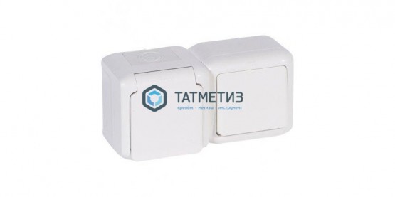 Блок ОП выключатель + розетка с заземл. защ. шторки IP44 Quteo бел. Leg 782318 | «ТАТМЕТИЗ» Блок ОП выключатель + розетка с заземл. защ. шторки IP44 Quteo бел. Leg 782318 - магазин крепежа «ТАТМЕТИЗ»