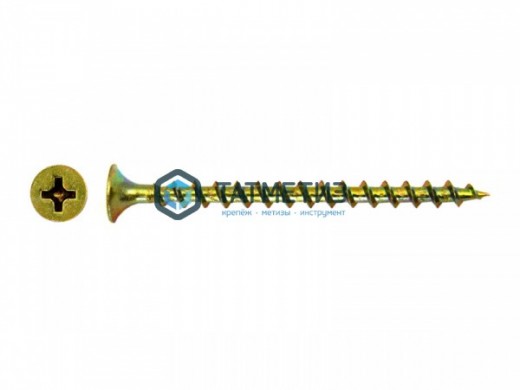 Саморезы потай по дереву желтые, PH2  4,2х90 (уп 15 кг / 2 350 шт)* PREMIUM -  магазин крепежа «ТАТМЕТИЗ»