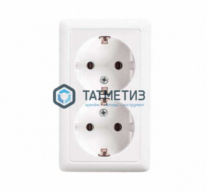 Розетка 2-м ОП Хит 16А 250В с заземл. бел. SchE PA16-238B -  магазин крепежа «ТАТМЕТИЗ»