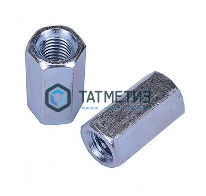 Гайка соединительная DIN 6334, оц М12 | «ТАТМЕТИЗ» Гайка соединительная DIN 6334, оц М12 - магазин крепежа «ТАТМЕТИЗ»