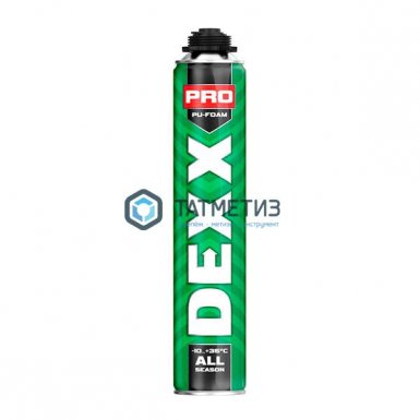 Пена DEXX PRO монтажная, пистолетная, всесезонная, 750мл | «ТАТМЕТИЗ» Пена DEXX PRO монтажная, пистолетная, всесезонная, 750мл - магазин крепежа «ТАТМЕТИЗ»