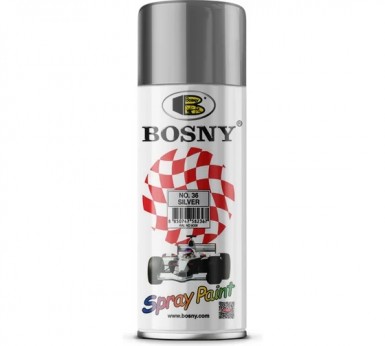 Краска аэроз. BOSNY 520 мл. №036  СЕРЕБРЯНАЯ -  магазин крепежа «ТАТМЕТИЗ»