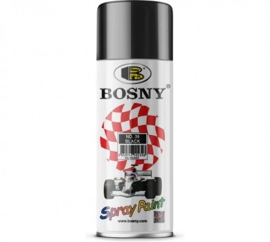 Краска аэроз. BOSNY 520 мл. №039  ЧЕРНАЯ глянцевая -  магазин крепежа «ТАТМЕТИЗ»
