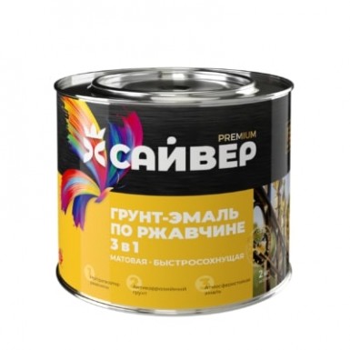 Грунт-эмаль по ржавчине ХВ 3 в 1 Сайвер БЕЛАЯ  1,8 кг-./6 -  магазин «ТАТМЕТИЗ»