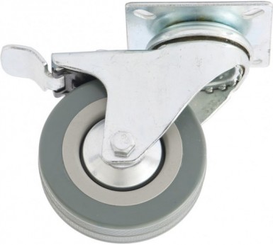 Колесо поворотное с тормозом d-100мм, крепление платформенное СИБРТЕХ | «ТАТМЕТИЗ» Колесо поворотное с тормозом d-100мм, крепление платформенное СИБРТЕХ - магазин «ТАТМЕТИЗ»