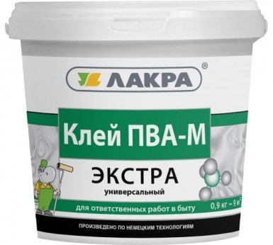 Клей ПВА-М Экстра универсальный  0,9 кг- ЛАКРА -  магазин «ТАТМЕТИЗ»
