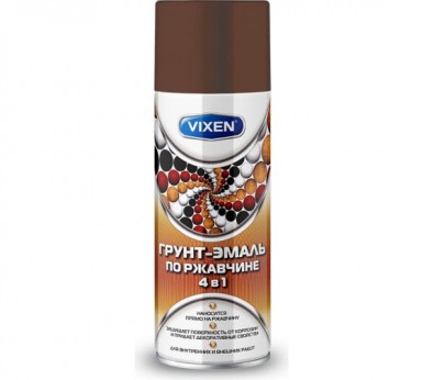 Грунт-эмаль по ржавчине 4 в 1 аэроз. VIXEN ШОКОКОЛАДНО-КОРИЧНЕВАЯ  RAL 8017 520 ml./6 -  магазин «ТАТМЕТИЗ»