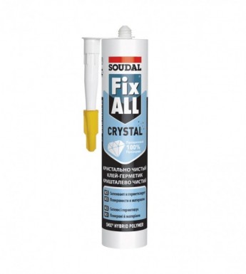 Клей-герметик FixALL Crystal прозрачный на основе MS POLYMER  290 мл / 12  SOUDAL -  магазин «ТАТМЕТИЗ»