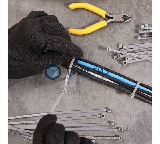 Хомут-стяжка нейлон 250 х 3,6 (100 шт/уп) REXANT серый Хомут-стяжка нейлон 250 х 3,6 (100 шт/уп) REXANT серый