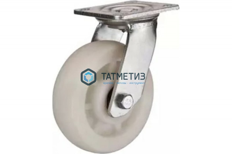 Колеса большегрузные НЕЙЛОН поворотное с площадкой и тормозом d 200 мм Колеса большегрузные НЕЙЛОН поворотное с площадкой и тормозом d 200 мм