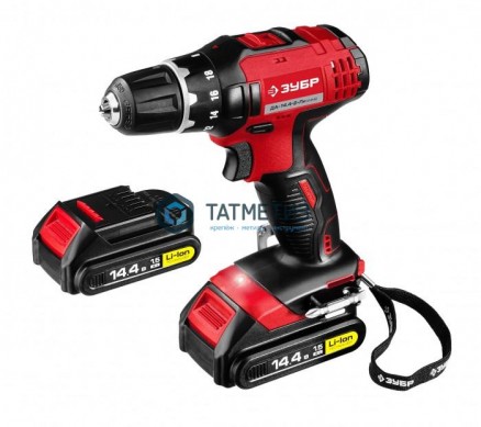 Дрель-шуруповерт 14.4В, Li-Ion, 2 АКБ, ЗУБР -  магазин крепежа «ТАТМЕТИЗ»