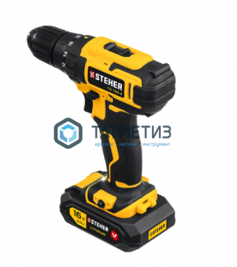 Дрель-шуруповерт 16 В, STEHER, 2 АКБ (2Ач), в кейсе -  магазин крепежа «ТАТМЕТИЗ»
