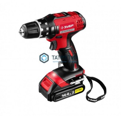 Дрель-шуруповерт ЗУБР "МАСТЕР", 14, 4 В, 1.5 А ч, Li-Ion, 2-х скор., реверс, 10мм, 0-350 0-1350об мин, 2 АКБ, БЗУ | «ТАТМЕТИЗ» Дрель-шуруповерт ЗУБР "МАСТЕР", 14, 4 В, 1.5 А ч, Li-Ion, 2-х скор., реверс, 10мм, 0-350 0-1350об мин, 2 АКБ, БЗУ - магазин крепежа «ТАТМЕТИЗ»