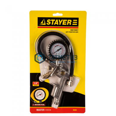 Пистолет для подкачки шин до 15 атм., STAYER "MASTER" | «ТАТМЕТИЗ» Пистолет для подкачки шин до 15 атм., STAYER "MASTER" - магазин крепежа «ТАТМЕТИЗ»