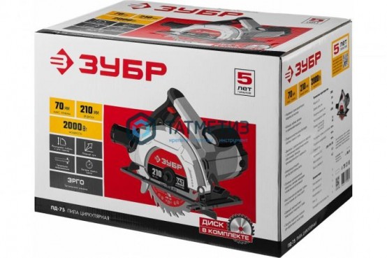 Пила дисковая 210 мм, 90°-70 мм, 2000 Вт, ЗУБР | «ТАТМЕТИЗ» Пила дисковая 210 мм, 90°-70 мм, 2000 Вт, ЗУБР - магазин крепежа «ТАТМЕТИЗ»