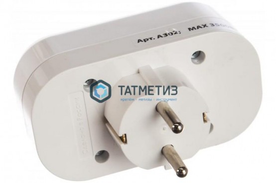 Тройник на 2 гнезда с заземлением 16А Универсал -  магазин крепежа «ТАТМЕТИЗ»