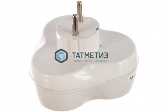 Тройник на 3 гнезда с заземлением круглый 16А Универсал | «ТАТМЕТИЗ» Тройник на 3 гнезда с заземлением круглый 16А Универсал - магазин крепежа «ТАТМЕТИЗ»