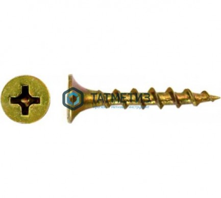Саморезы потай по дереву желтые, PH2 3,5х25 (15 000 шт/уп) КК | «ТАТМЕТИЗ» Саморезы потай по дереву желтые, PH2 3,5х25 (15 000 шт/уп) КК - магазин крепежа «ТАТМЕТИЗ»