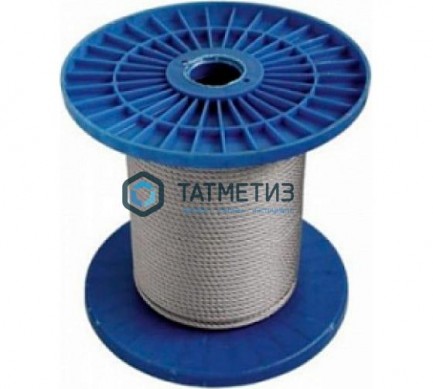 Трос стальной оц. 4 мм DIN 3055 (250 м/бух) КК | «ТАТМЕТИЗ» Трос стальной оц. 4 мм DIN 3055 (250 м/бух) КК - магазин крепежа «ТАТМЕТИЗ»