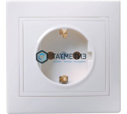 Розетка 1-м СП Кварта 16А РС10-3-КБ с заземл. IP20 бел. ИЭК ERK14-K01-16-DM -  магазин крепежа «ТАТМЕТИЗ»