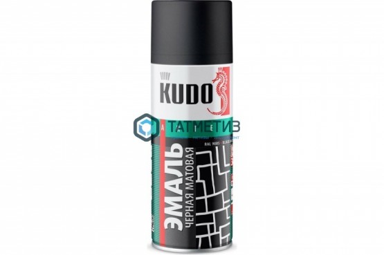 Краска аэроз. KUDO 520 мл. №1002  ЧЕРНАЯ матовая RAL 9005 -  магазин крепежа «ТАТМЕТИЗ»