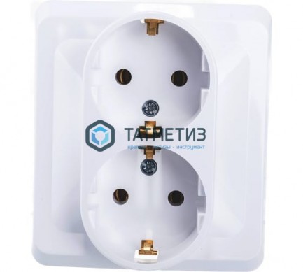 Розетка 2-м СП Этюд 16А с заземл. бел. SchE PC16-007B -  магазин крепежа «ТАТМЕТИЗ»