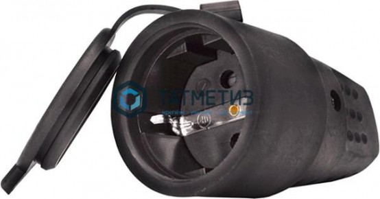 Разъем штепсельный с/з каучук 16А 250В IP44 (еврослот) | «ТАТМЕТИЗ» Разъем штепсельный с/з каучук 16А 250В IP44 (еврослот) - магазин крепежа «ТАТМЕТИЗ»